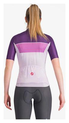 Maillot Cycliste Castelli Femme Violet, Taille L, Manches Courtes, 1/4 Zip, Occasion