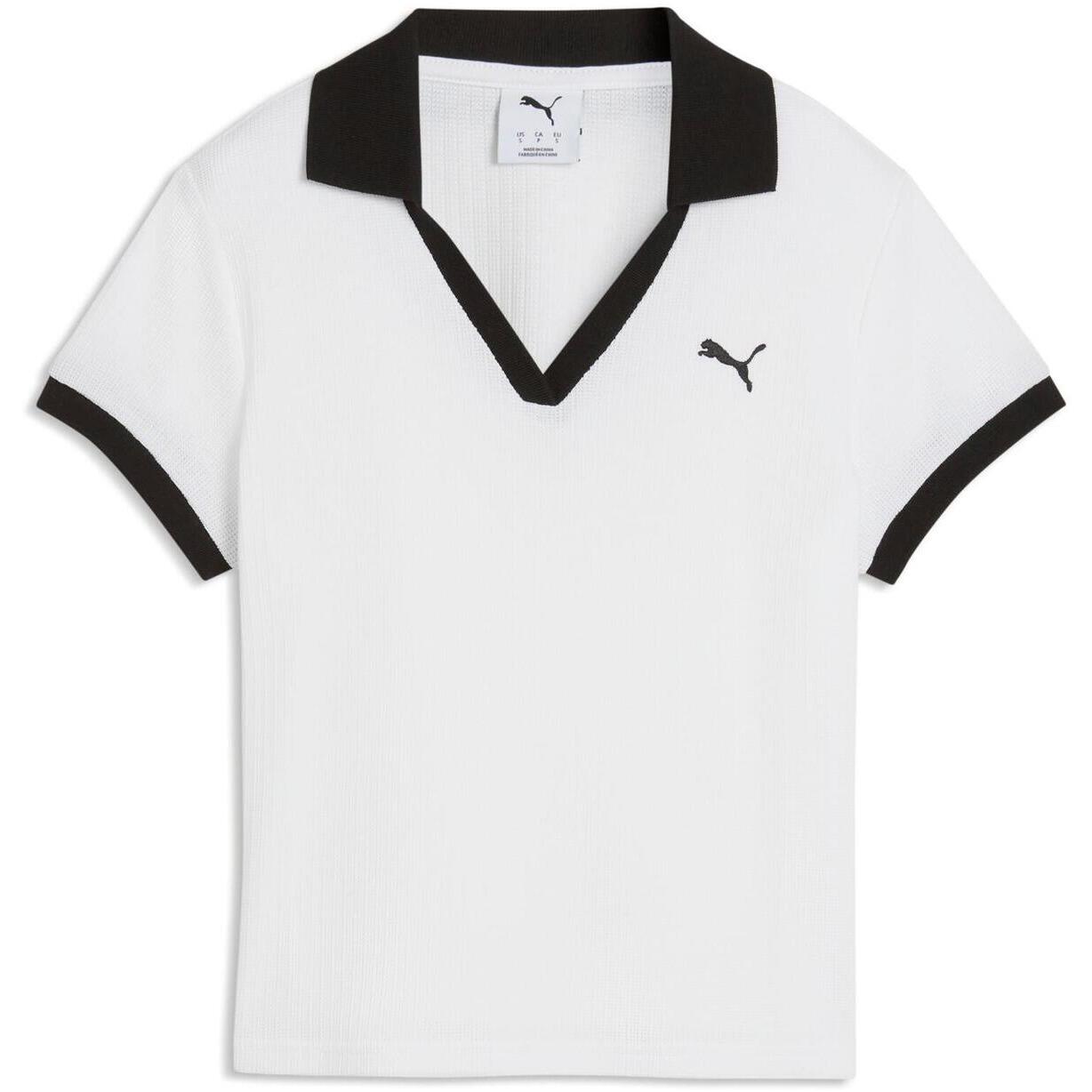T-Shirt Puma Wardrobe Ess Polo, Weiß, Damen 5/5