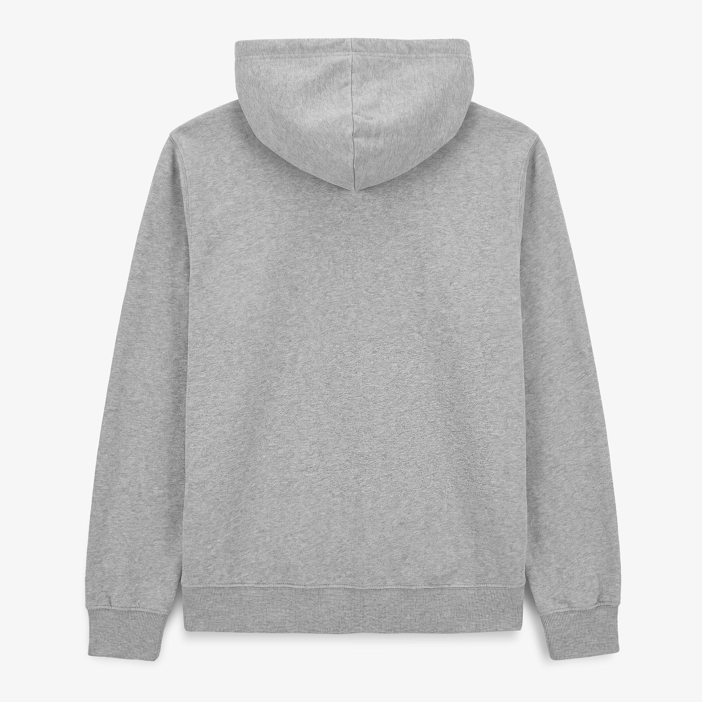 Sudadera con capucha y cremallera teñida en gris jaspeado 2/4