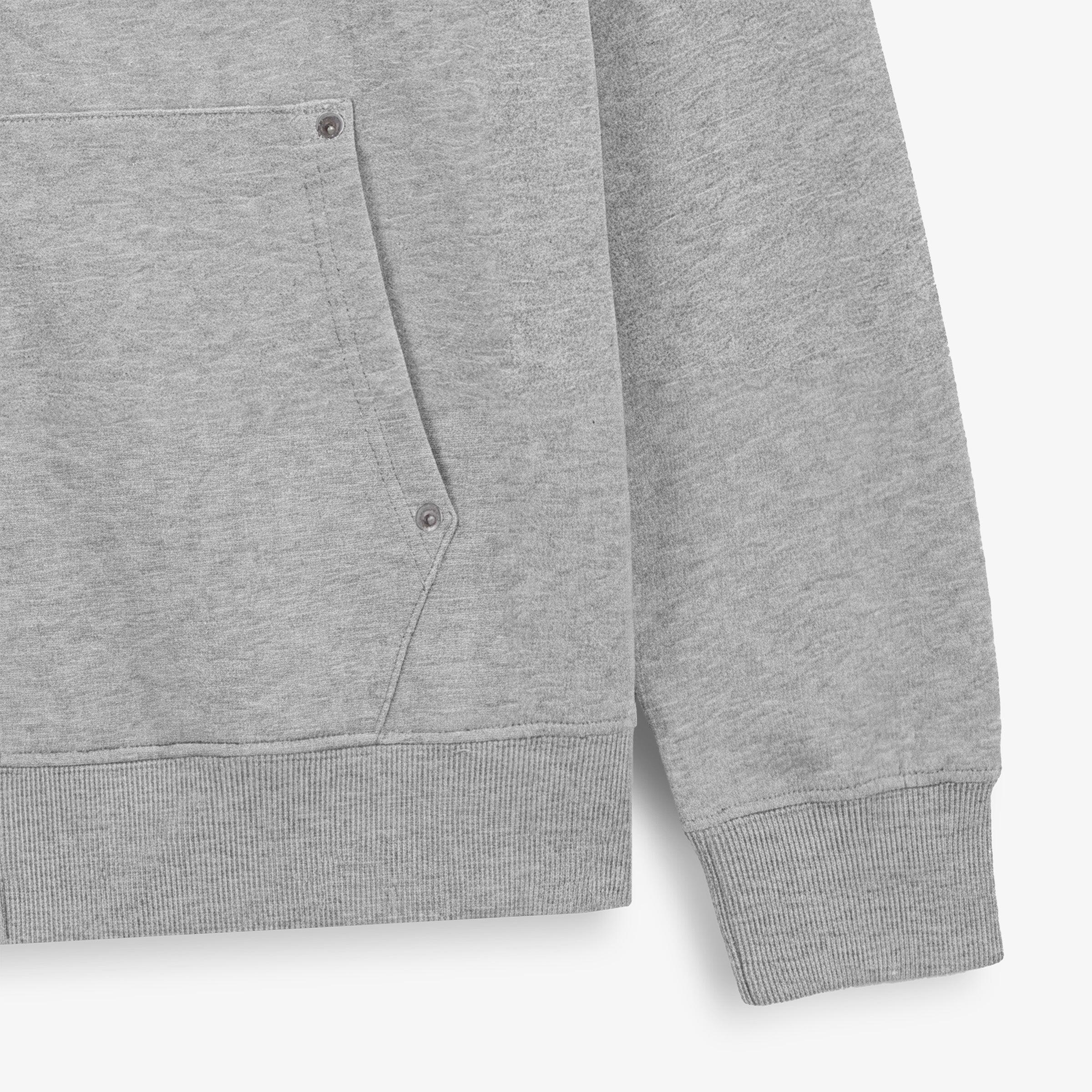 Sudadera con capucha y cremallera teñida en gris jaspeado 4/4