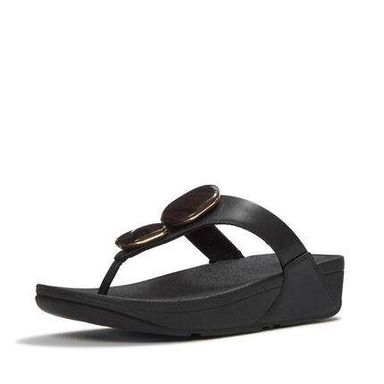 FITFLOP FitFlop Lulu Marbled-Stone Toe-Post Sandals ZWART 38