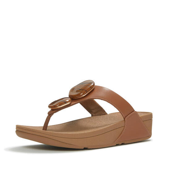 FITFLOP FitFlop Lulu Marbled-Stone Toe-Post Sandals DIEPBRUIN 43