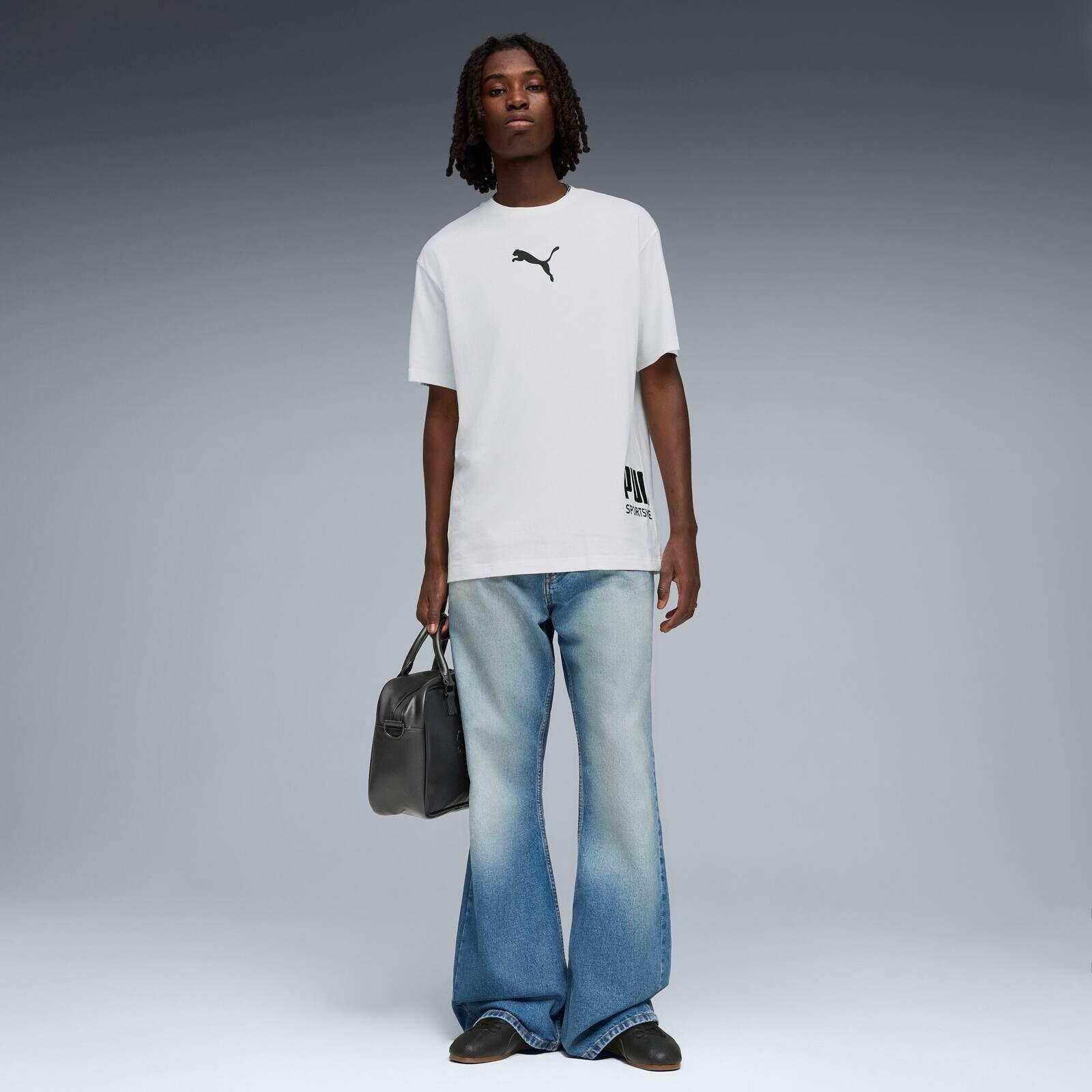 T-shirt Puma Sport Relaxed Graphic Tee, Blanc, Hommes 3/5