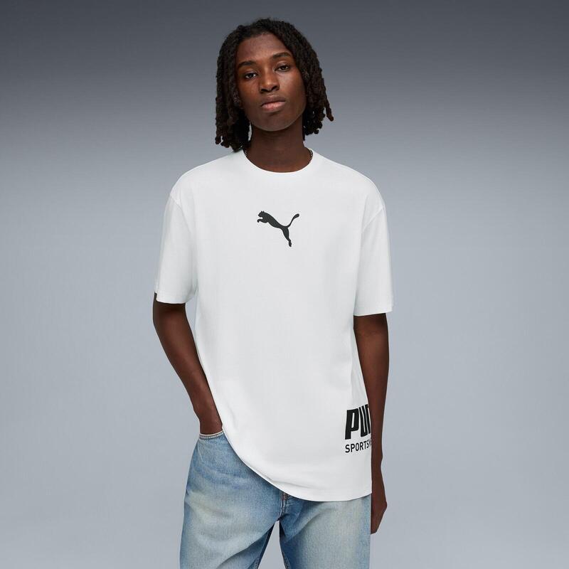 Tricou barbati Puma Sport Relaxed Graphic Tee, Alb