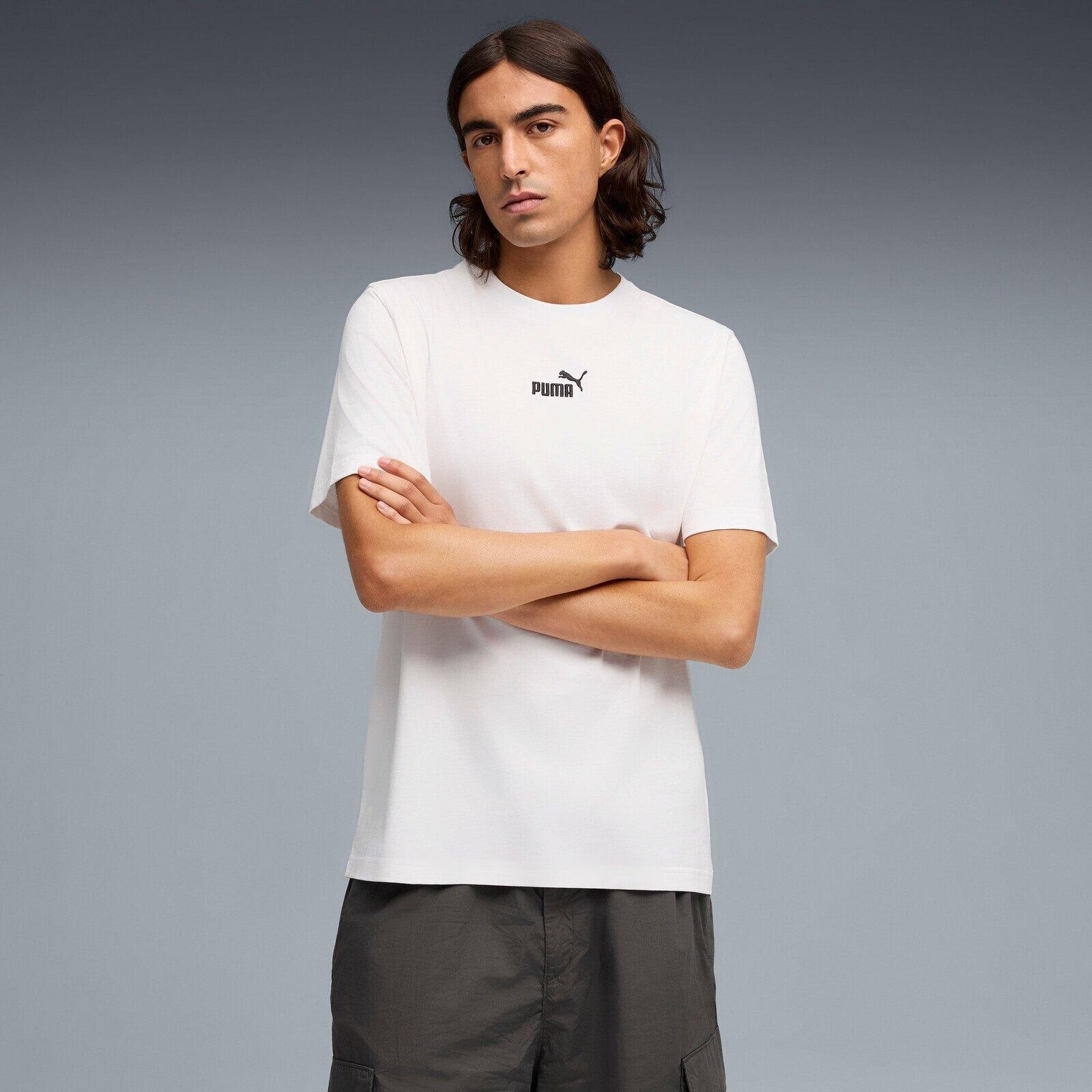 T-shirt Puma Ess Small No.1 Logo Centered Tee, Blanc, Hommes 3/5