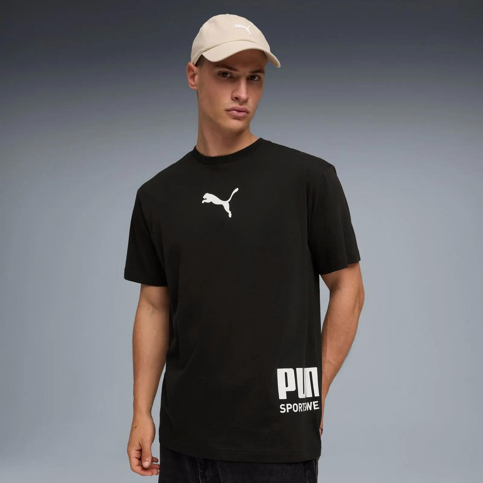 Tricou barbati Puma Sport Relaxed Graphic Tee, Negru 4/5
