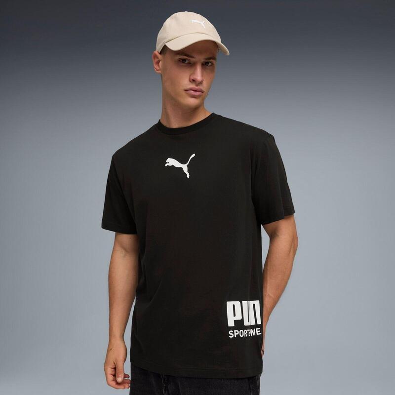 Tricou barbati Puma Sport Relaxed Graphic Tee, Negru