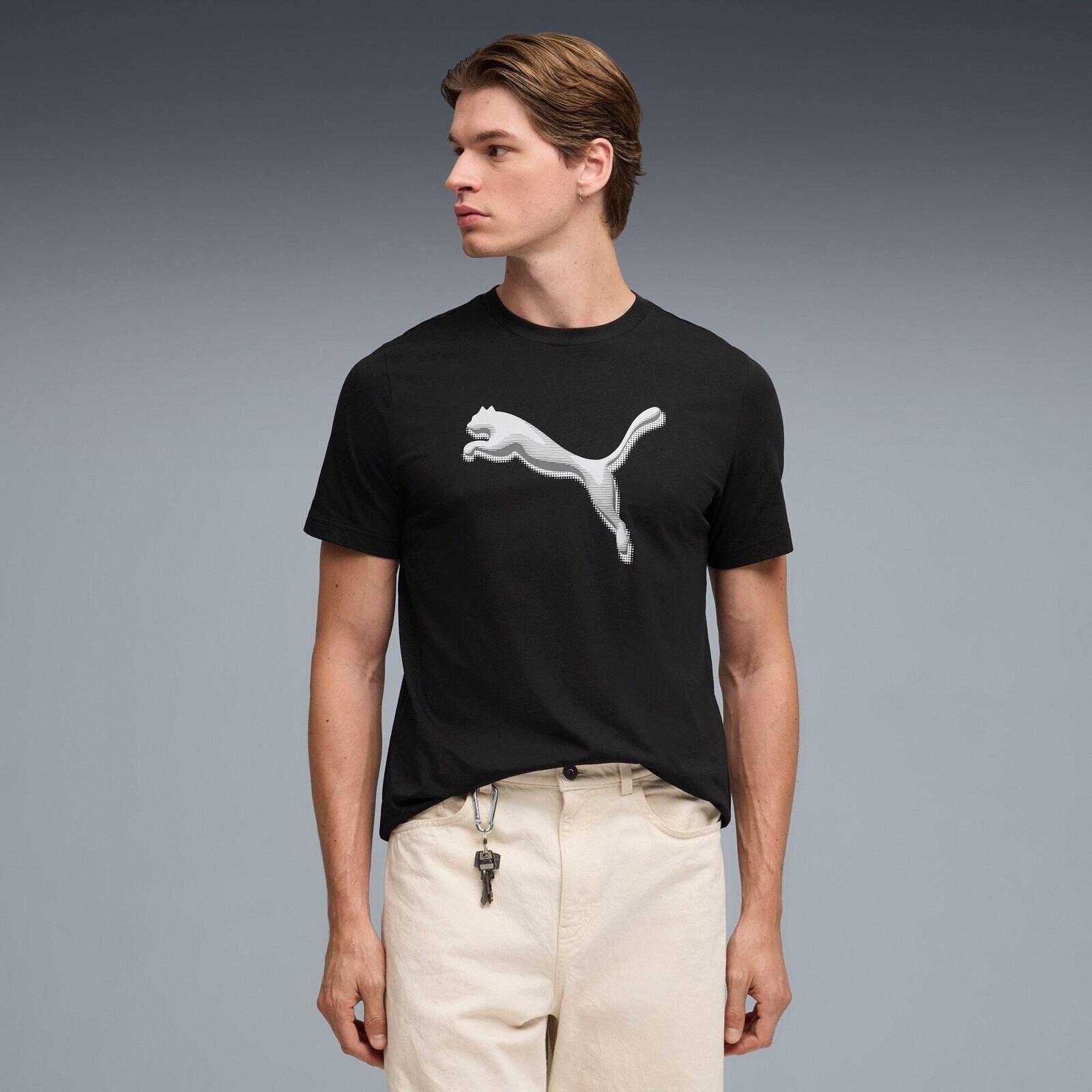 T-shirt Puma Graphic Cat Logo Tee, Noir, Hommes 4/5