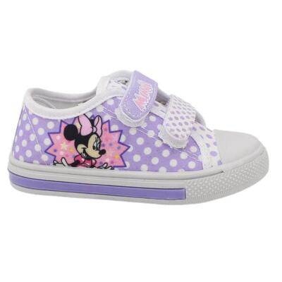 Scarpe in tela con luci Minnie Viola a Pois 26