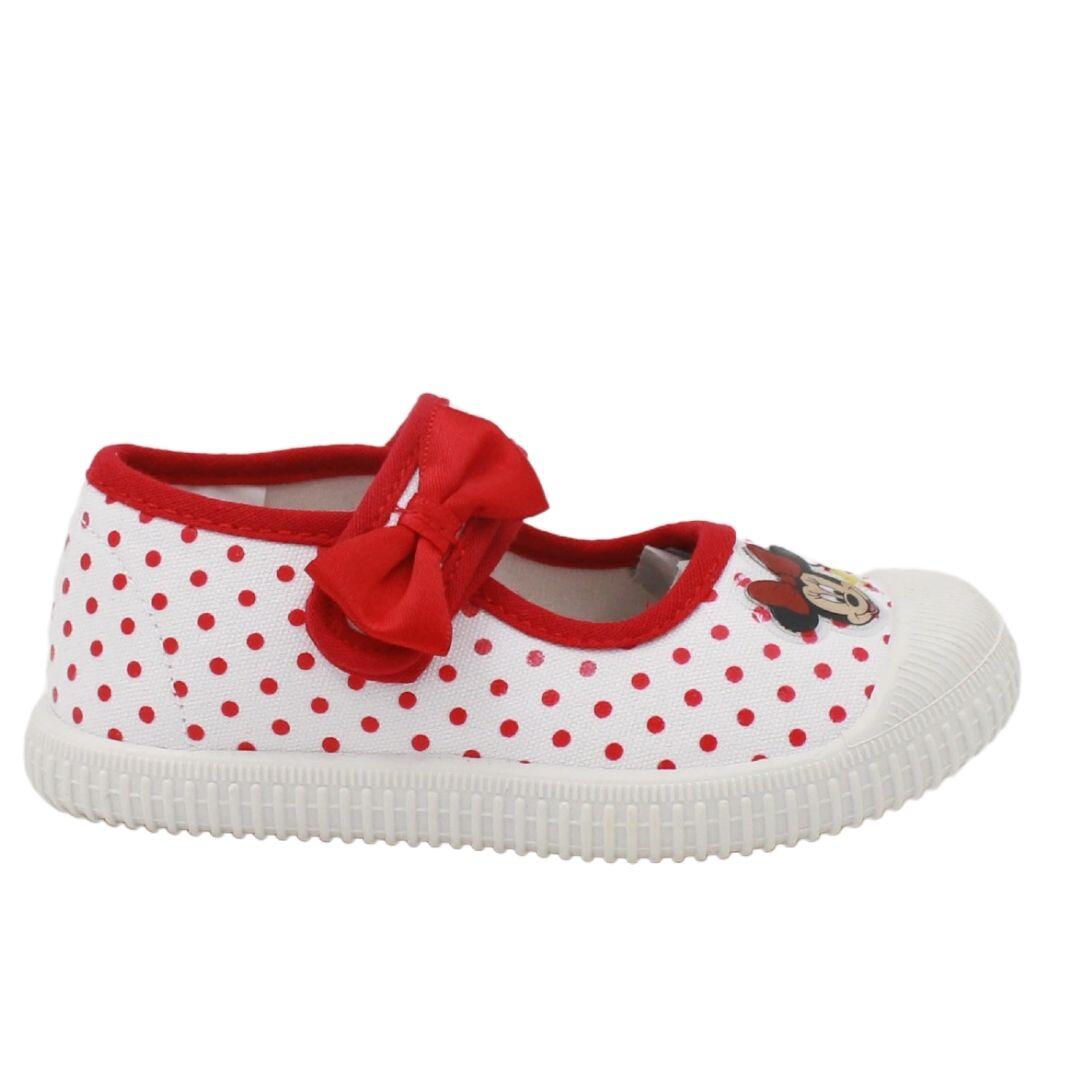 Ballerines blanches en toile Minnie Mouse, pointure 26 1/2