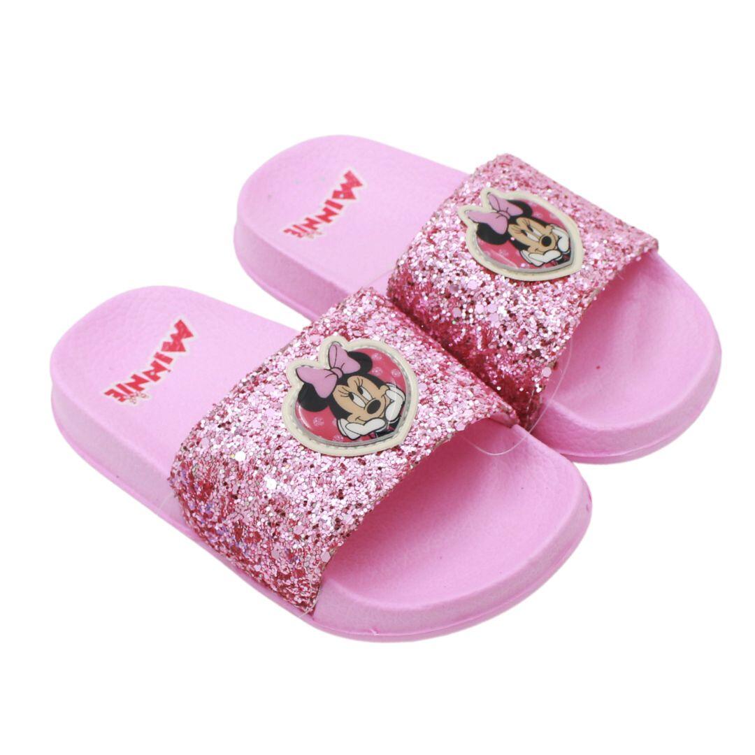 Pantufas Minnie rosa com glitter 2/2
