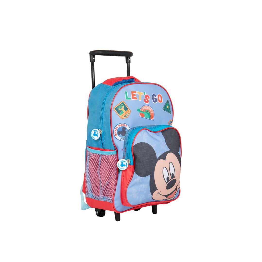 Sac à dos à roulettes Mickey Mouse bleu pour la maternelle - Sac à dos magique à 2/3
