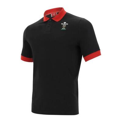 Katoenen piqué poloshirt pays de galles rugby 2020/21