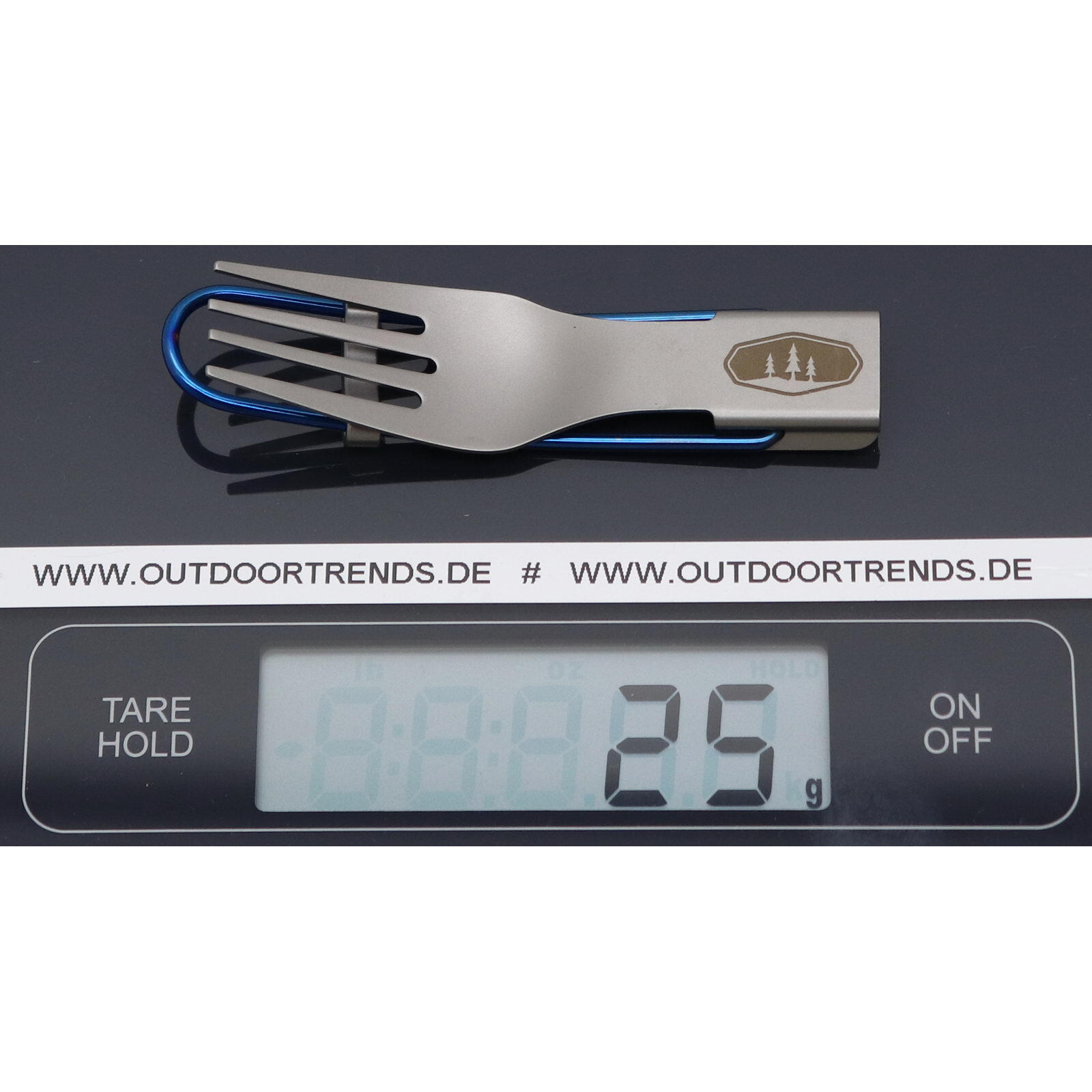 Tenedor plegable GSI Glacier acero inoxidable azul mango bloqueable 165 mm 2/2