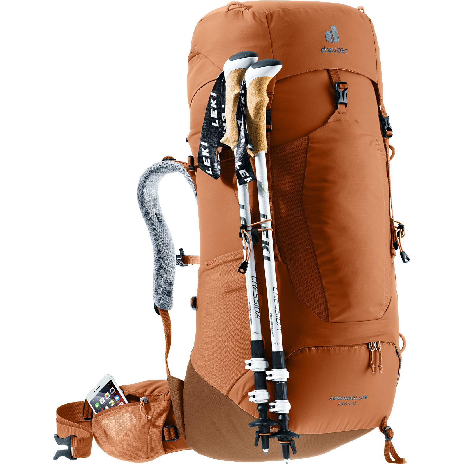 Damen-Trekkingrucksack Aircontact Lite 45+10 SL pecan-mocha 6/7