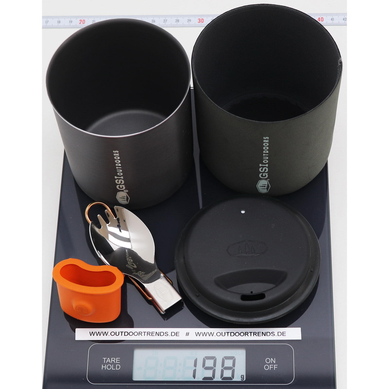 GSI Outdoors Halulite Minimalist 0,6 L aluminio anodizado ultraligero Sip‑It Top 2/3