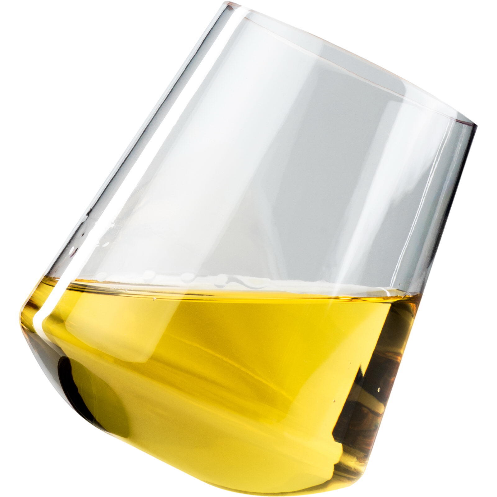 Copa de vino sin tallo GSI 340 ml en vidrio templado apilable borde fino 3/5