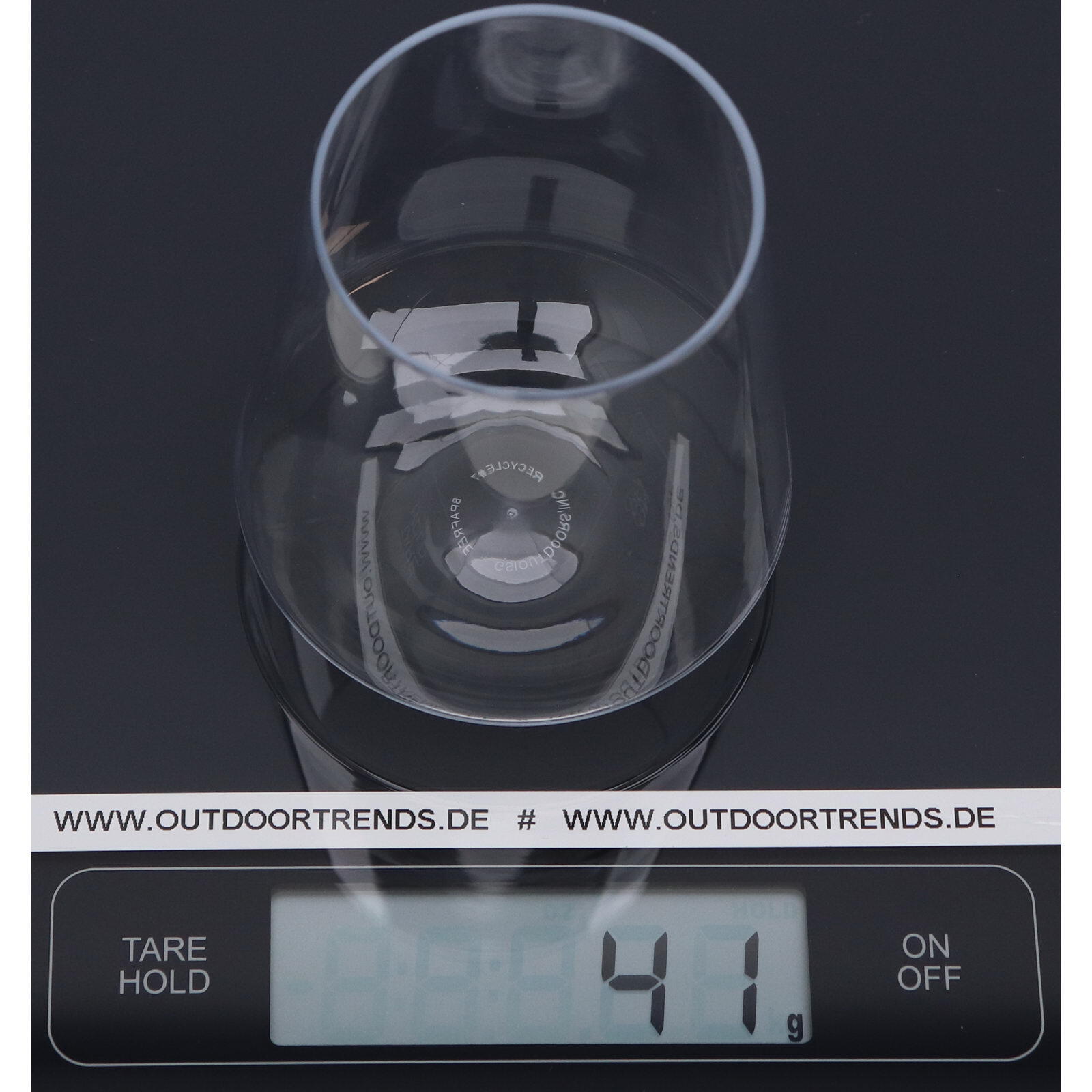 Copa de vino sin tallo GSI 340 ml en vidrio templado apilable borde fino 2/5