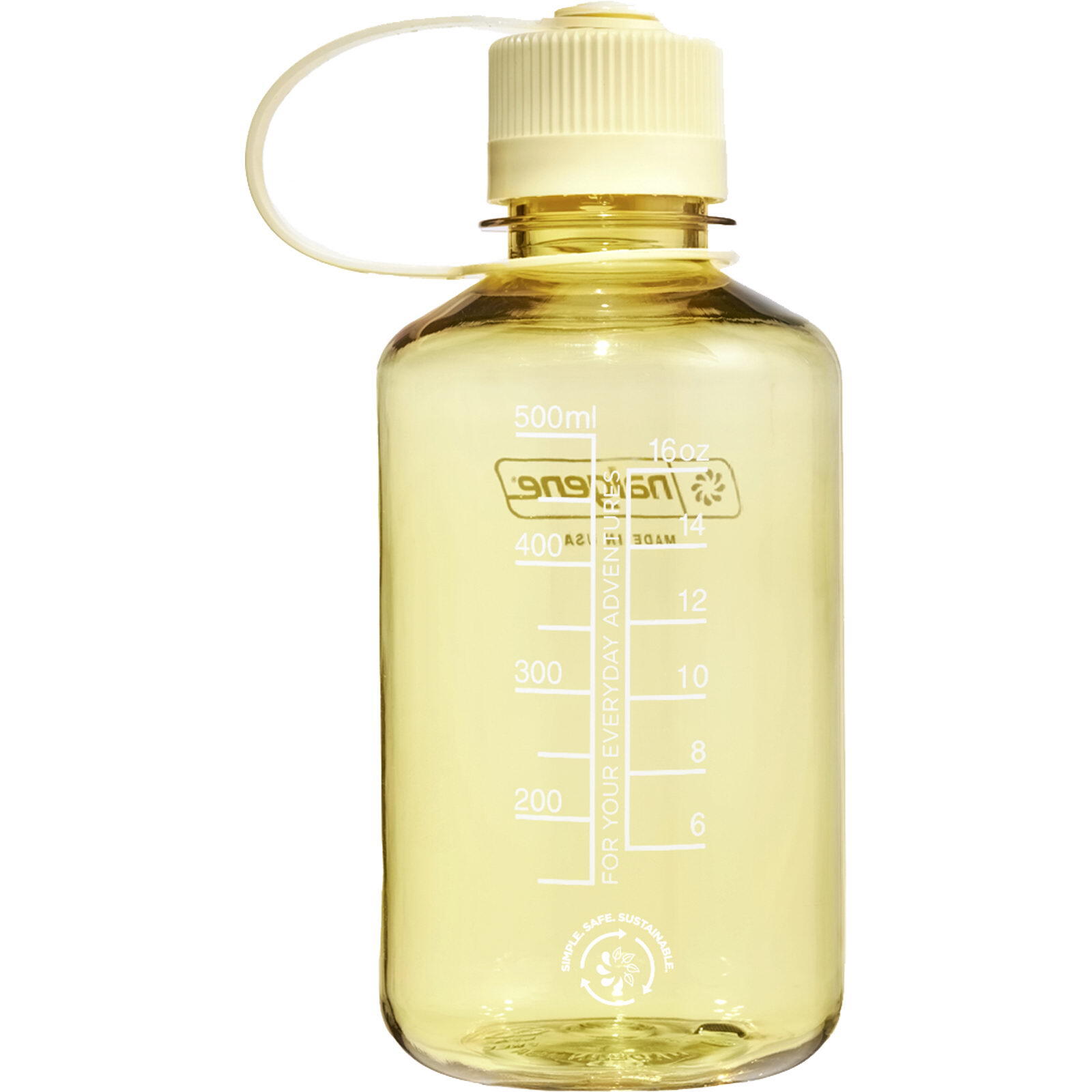 Nalgene Narrow Mouth Flasche 500 ml Butter Tritan BPA-frei dicht kompakt 2/4