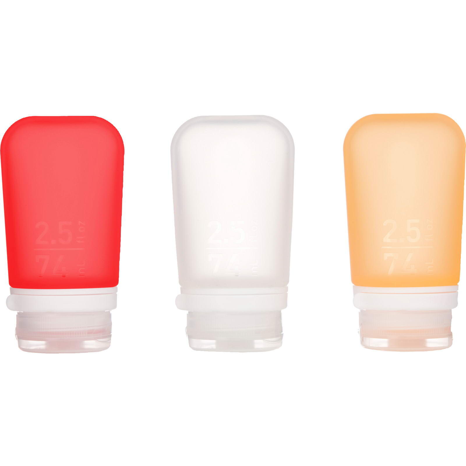 3 x 74 ml Tube GoToob+ 3er Pack transparent-rot-orange 1/7