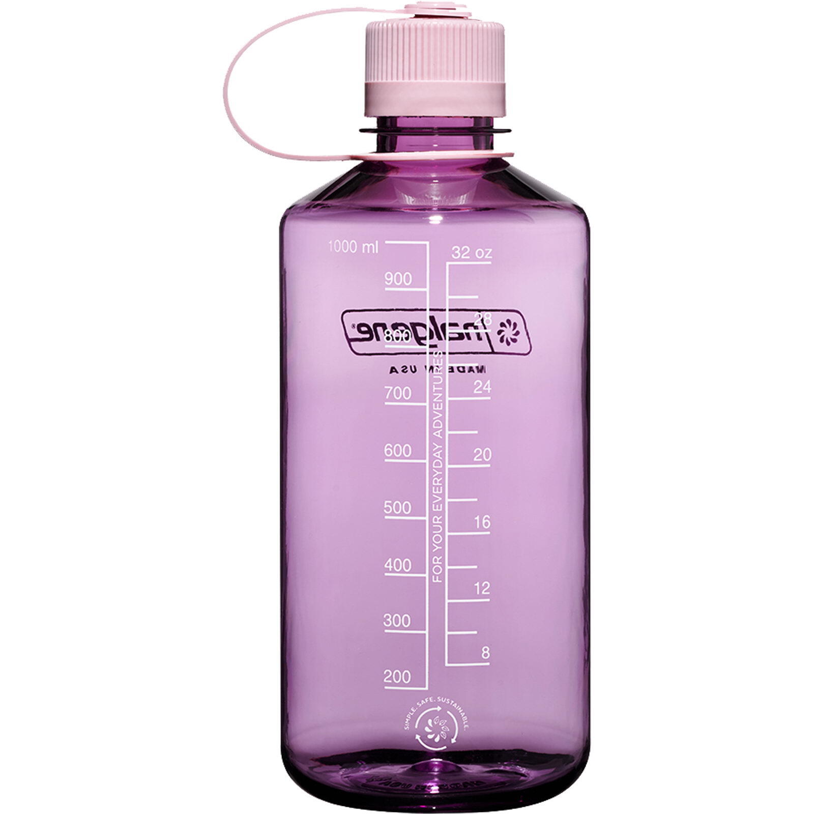 Nalgene Sustain Narrow Mouth Flasche 1000 ml Kirschblüte 50% recycelt BPA-frei 2/4