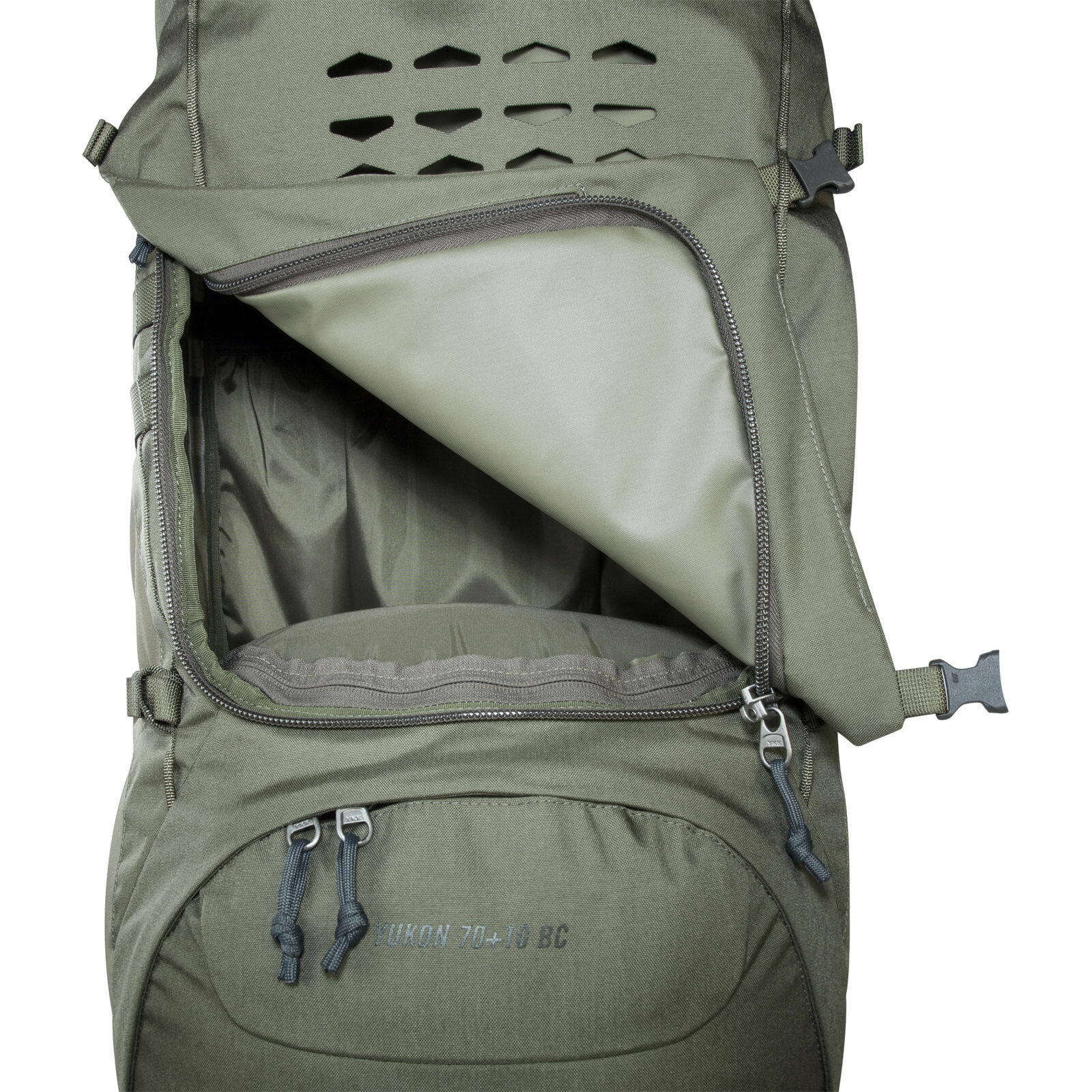 Bushcraft- & Trekkingrucksack Yukon 70+10 BC stone grey olive 7/7