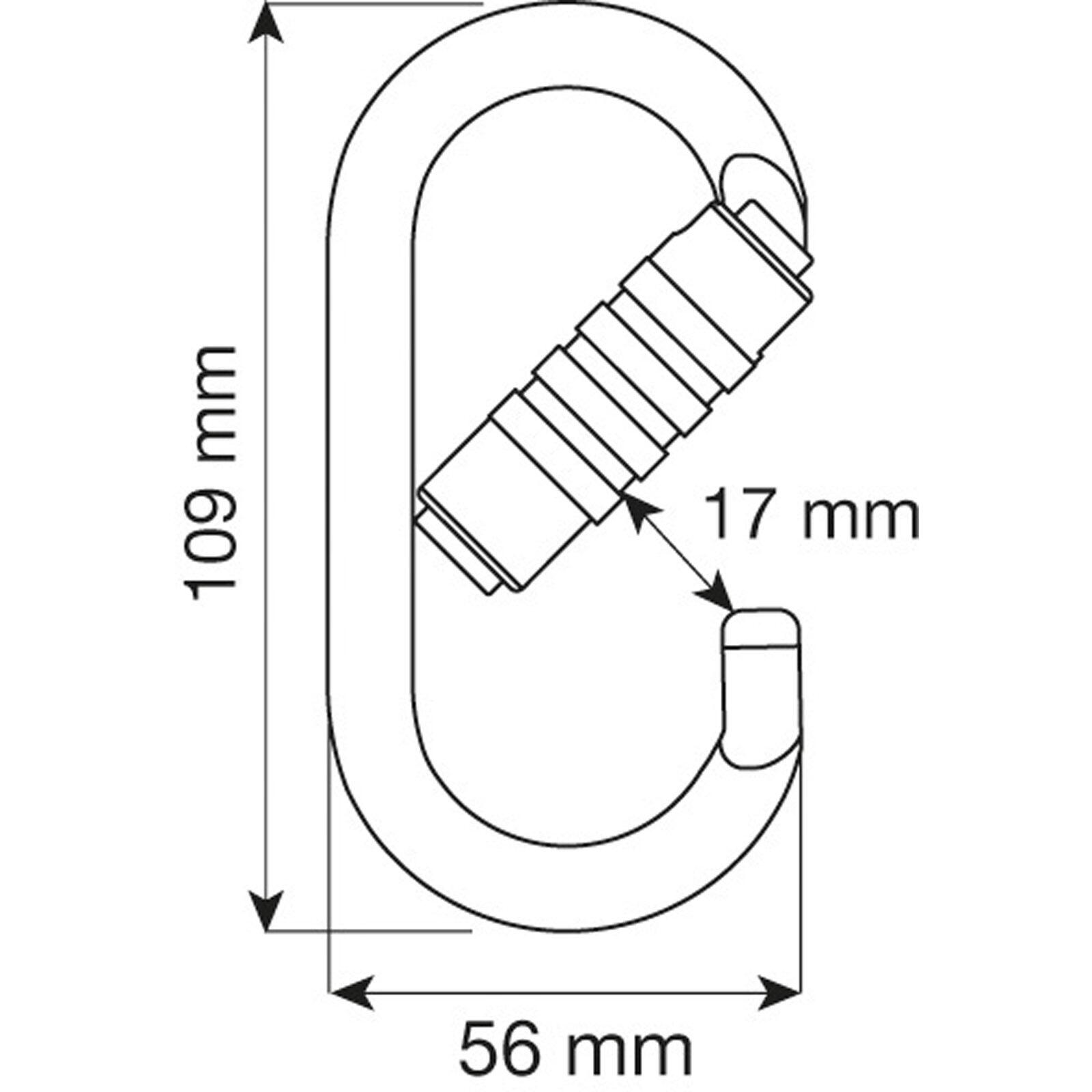 Ovalkarabiner CAMP verzinkter Stahl 30/15/9 kN Keylock 2Lock Öffnung 17 mm 2/3