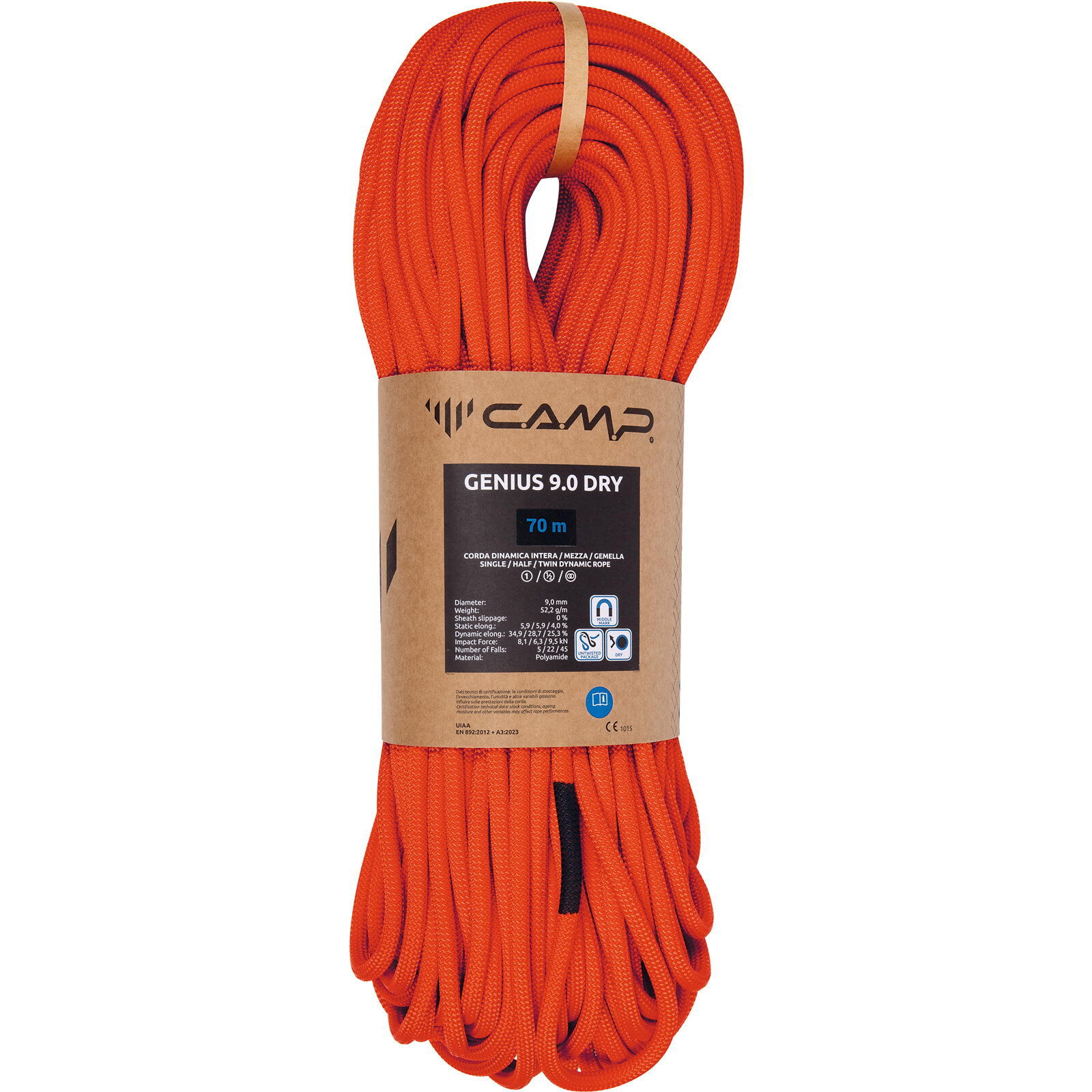 drei Normen Kletter-Seil Genius 9.0 Dry red 3/3