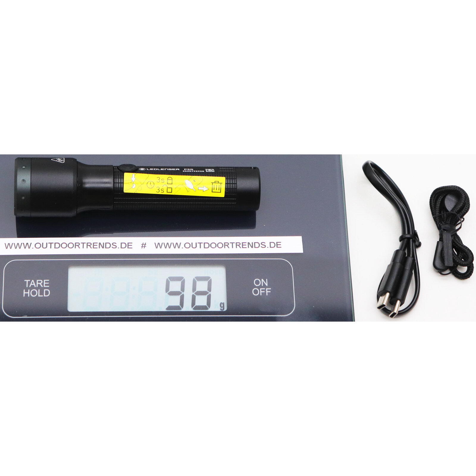 Lampe torche LED rechargeable – 750 lm, IP68, portée 280 m, USB-C – P5R 7/7