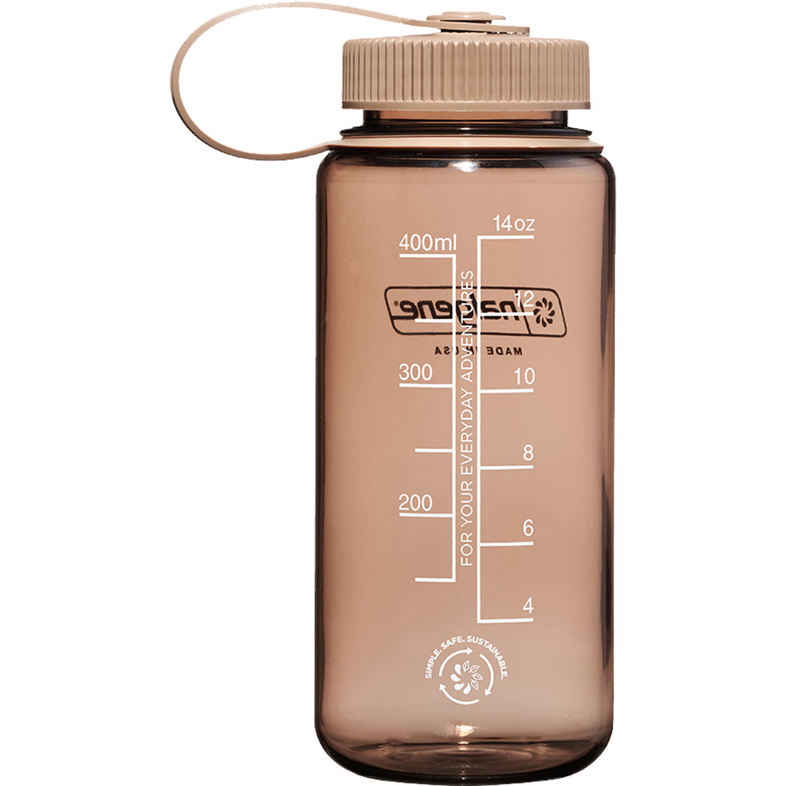 Gourde Nalgene Wide Mouth Sustain 0,5 L Mocha, Loop-Top étanche 2/4