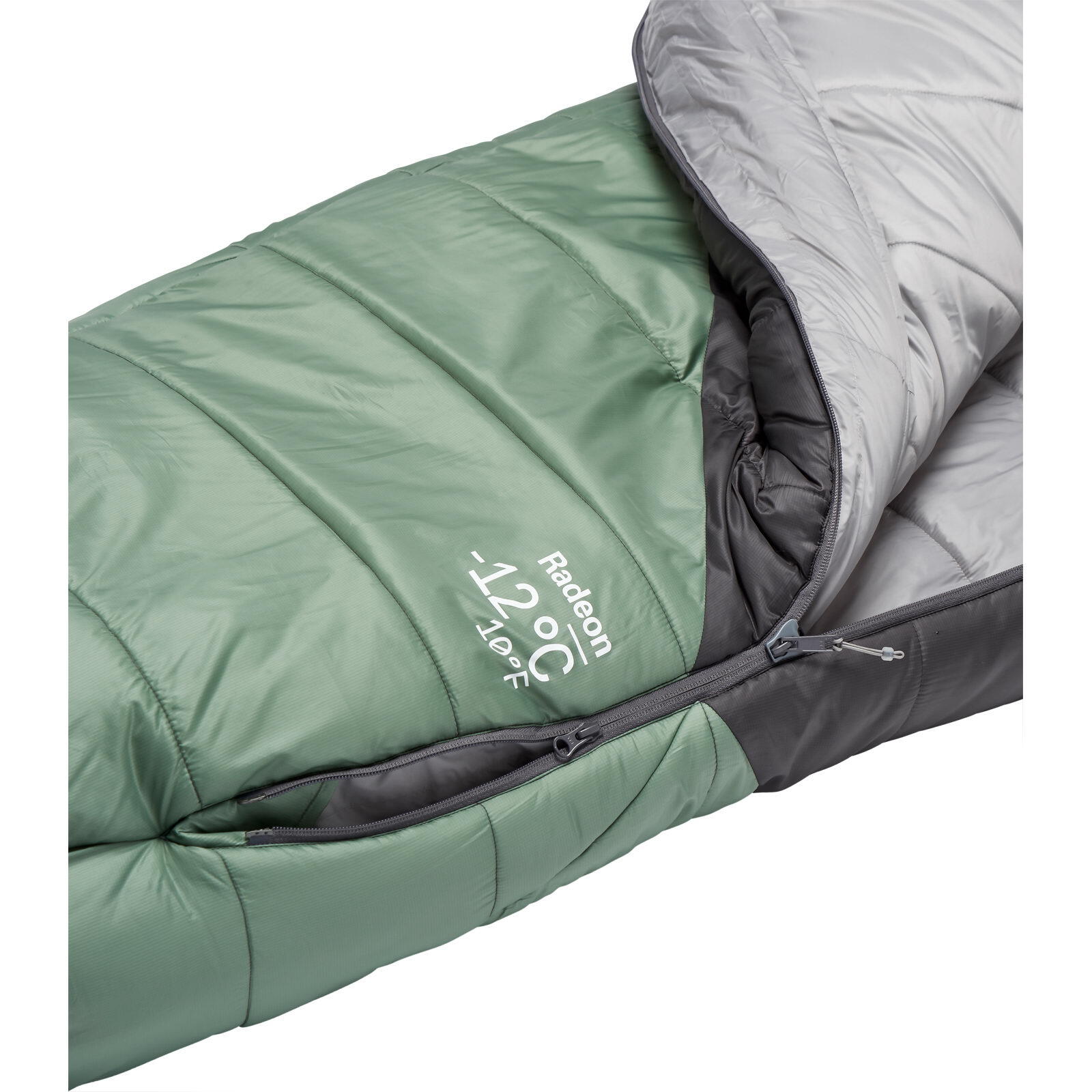 Kunstfaser-Schlafsack Damen Radeon -12C/10F dark fig green-graphene 3/7