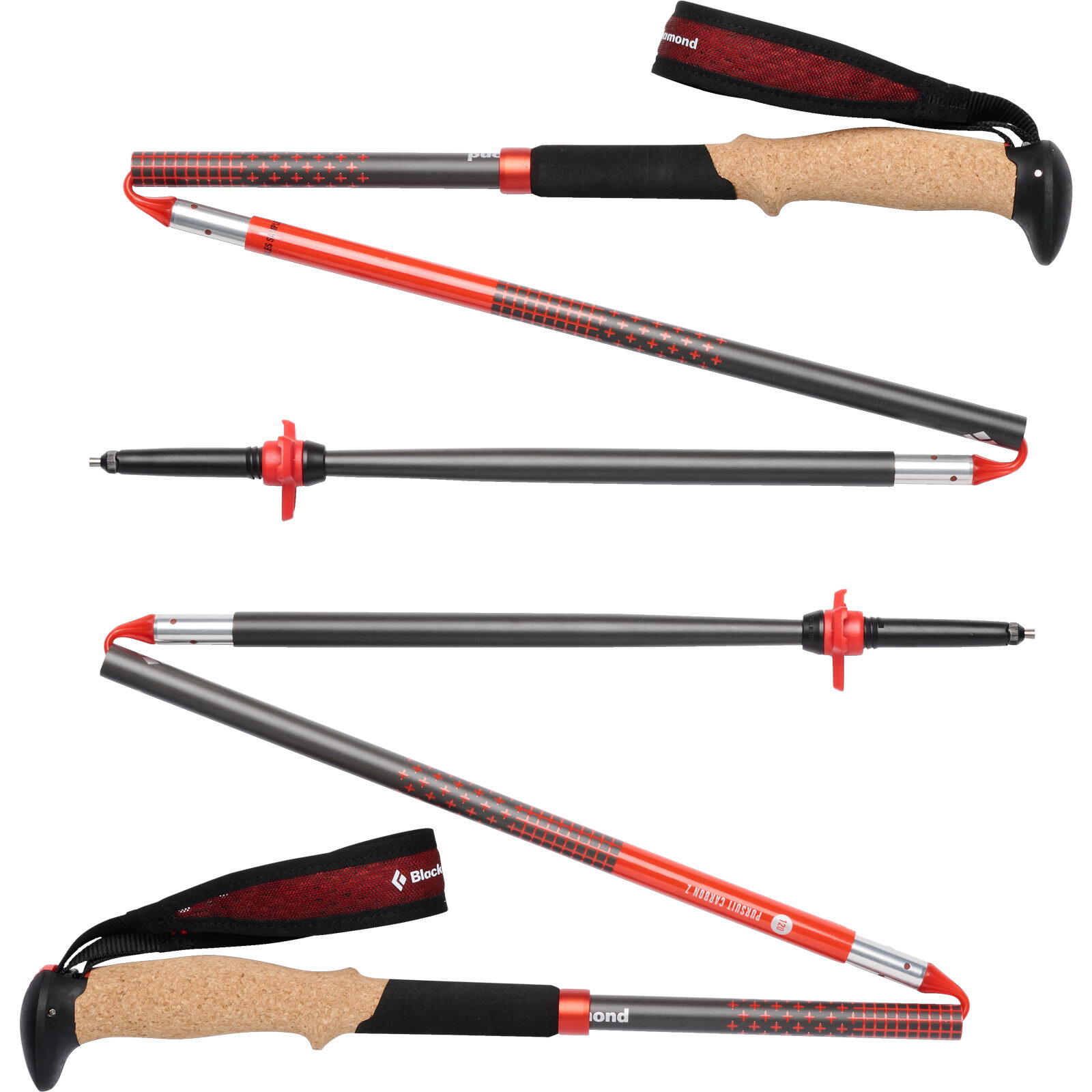 Bâton de randonnée Pursuit Carbon Z – Black Diamond 125 cm, pliable, liège 2/7