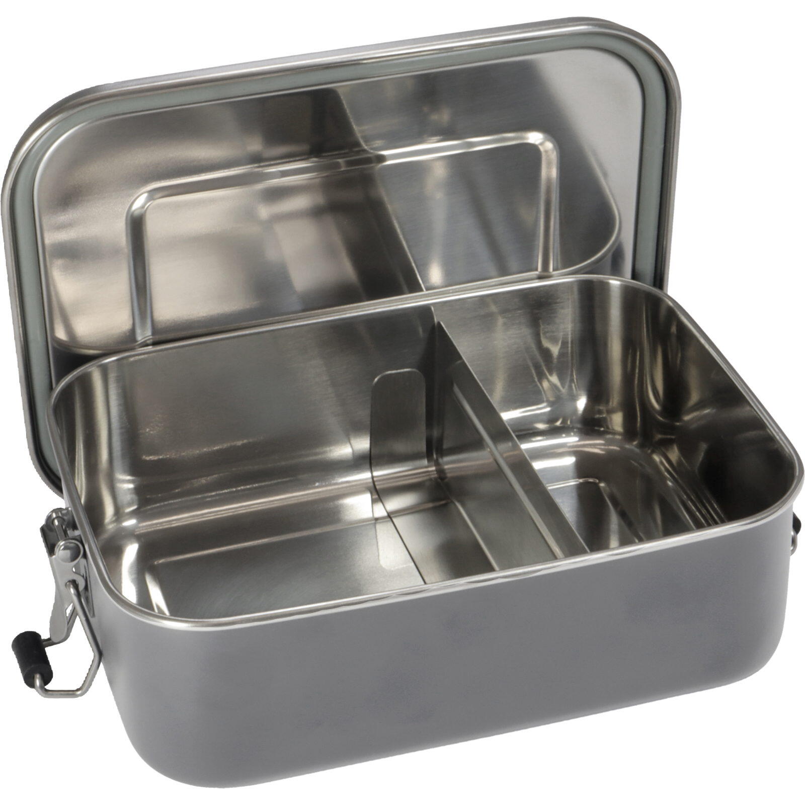 Edelstahl-Proviantdose Lunchbox Deluxe 1,2 L grey 3/4