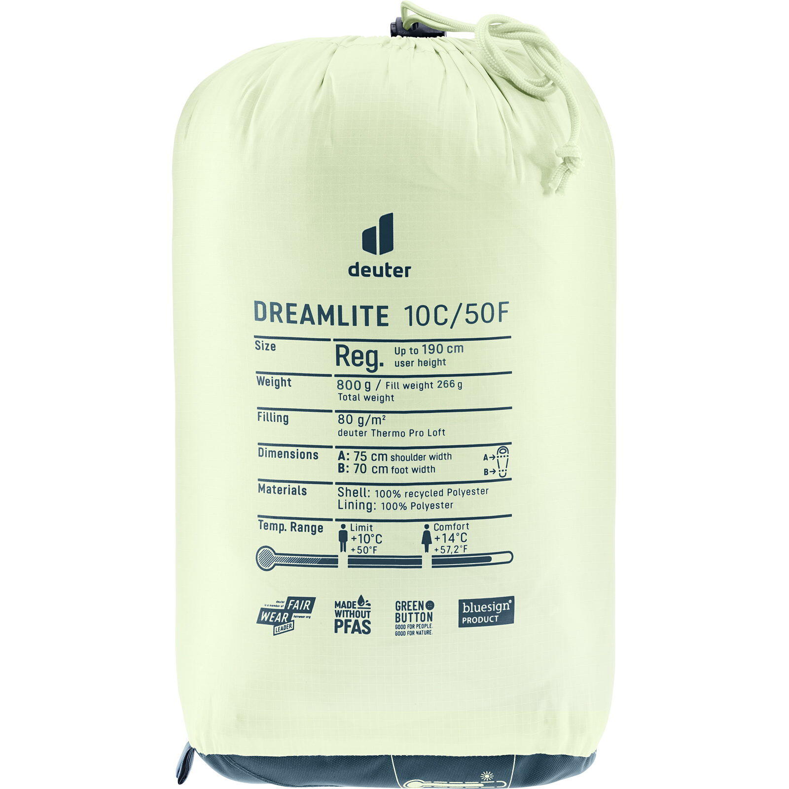Unisex Schlafsack Dreamlite 10C/50F 4/5