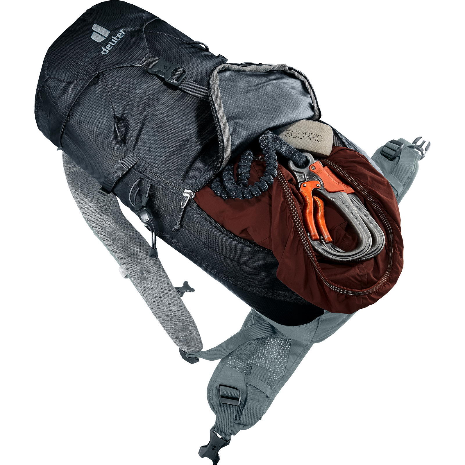 Sac à dos Deuter Trail 18 L noir/shale, ventilation Airstripes 6/7