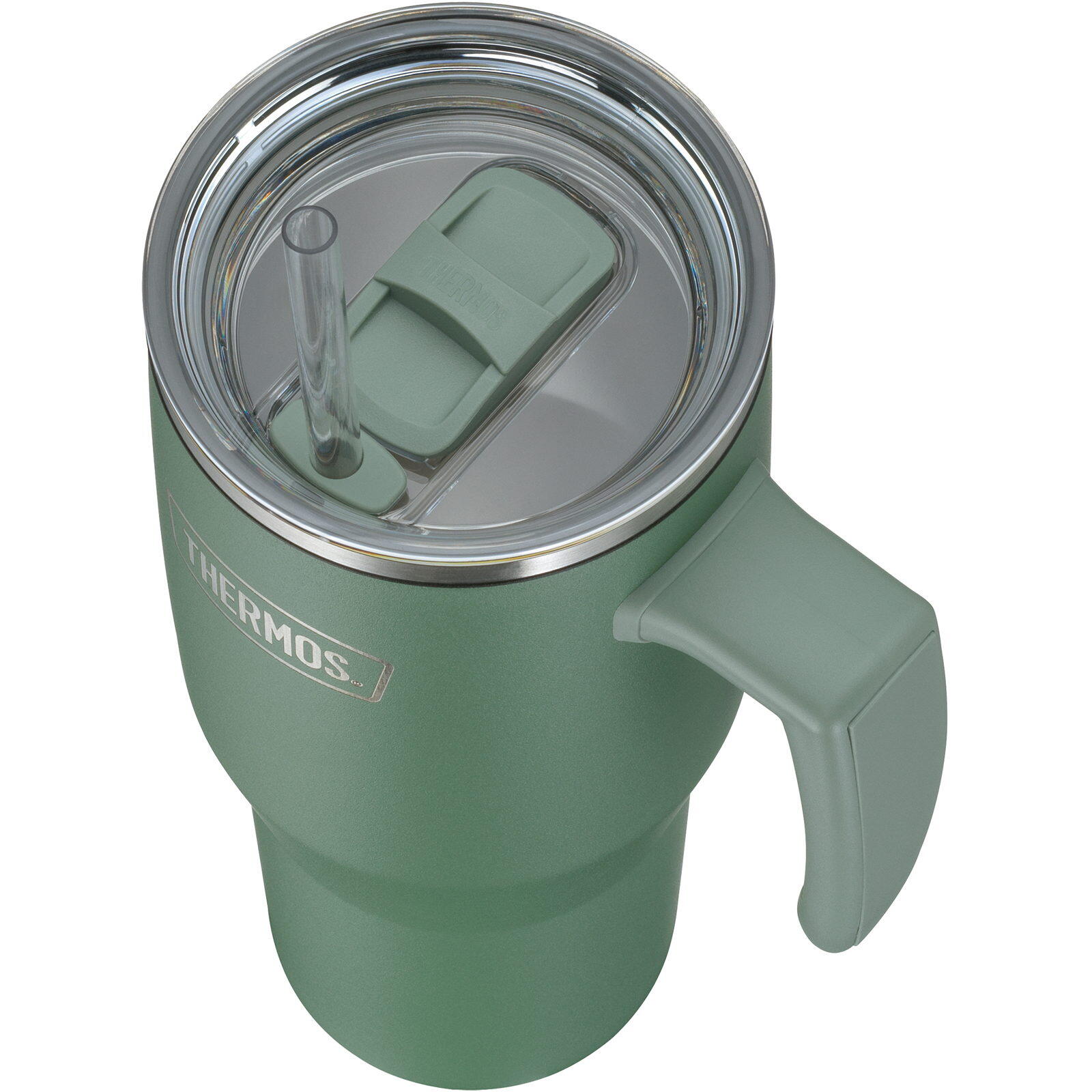 Trinkbecher Refreshing Isolierbecher Trinkflasche Griff Strohhalm 1,1 L 7/7