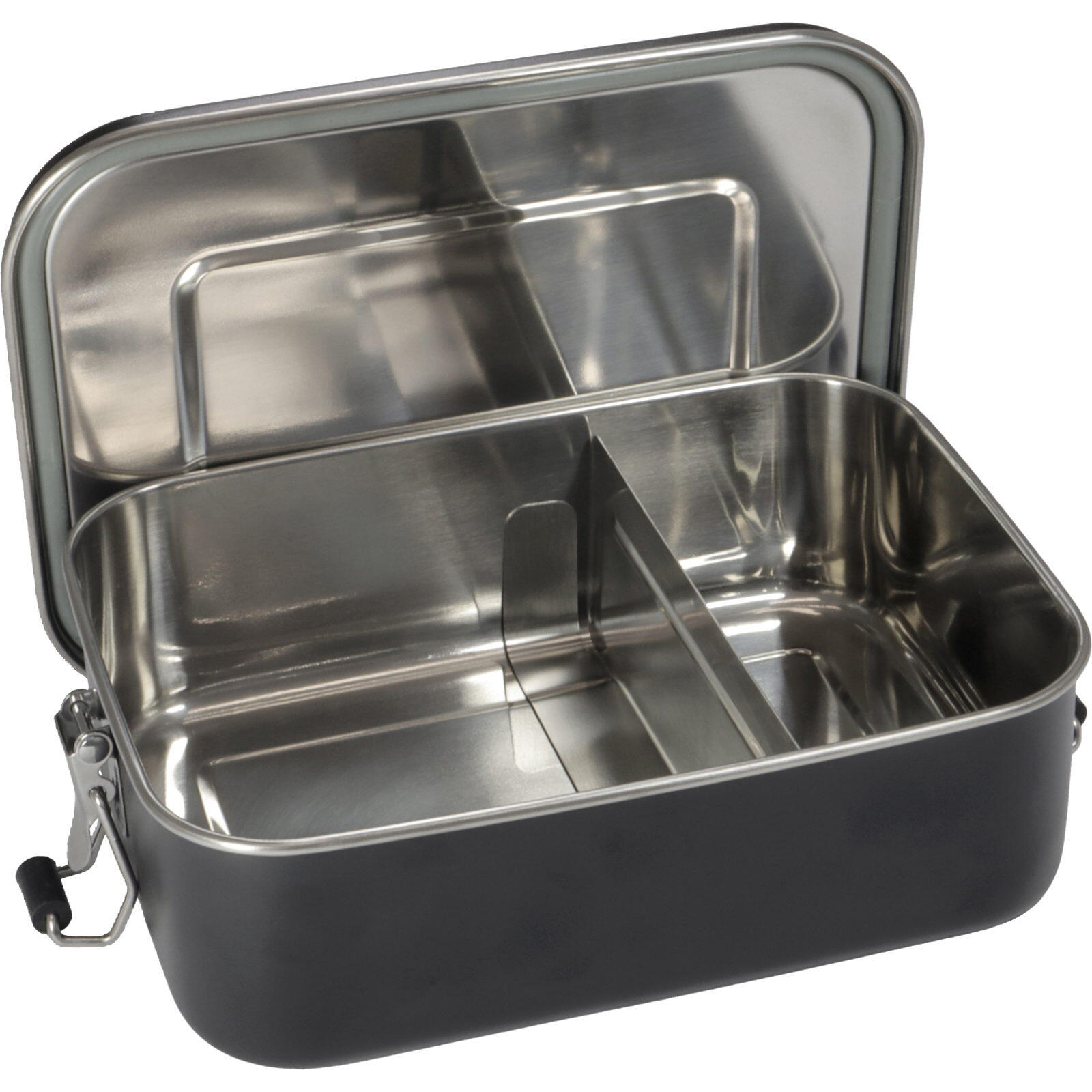 Edelstahl-Proviantdose Lunchbox Deluxe 0,8 L black 3/4