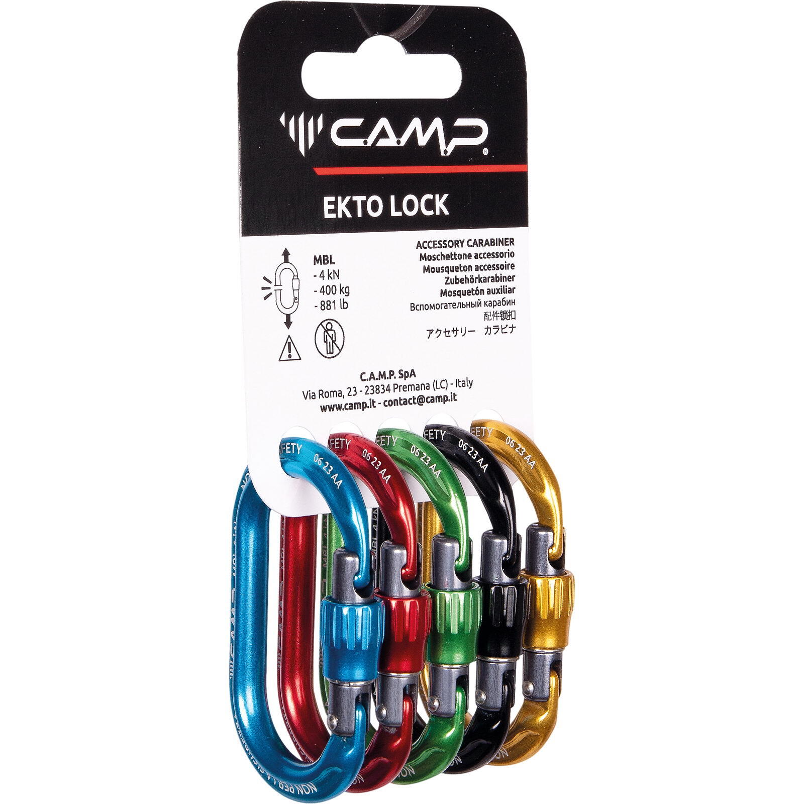 Materialkarabiner Ekto Lock mix 5er Set 2/7