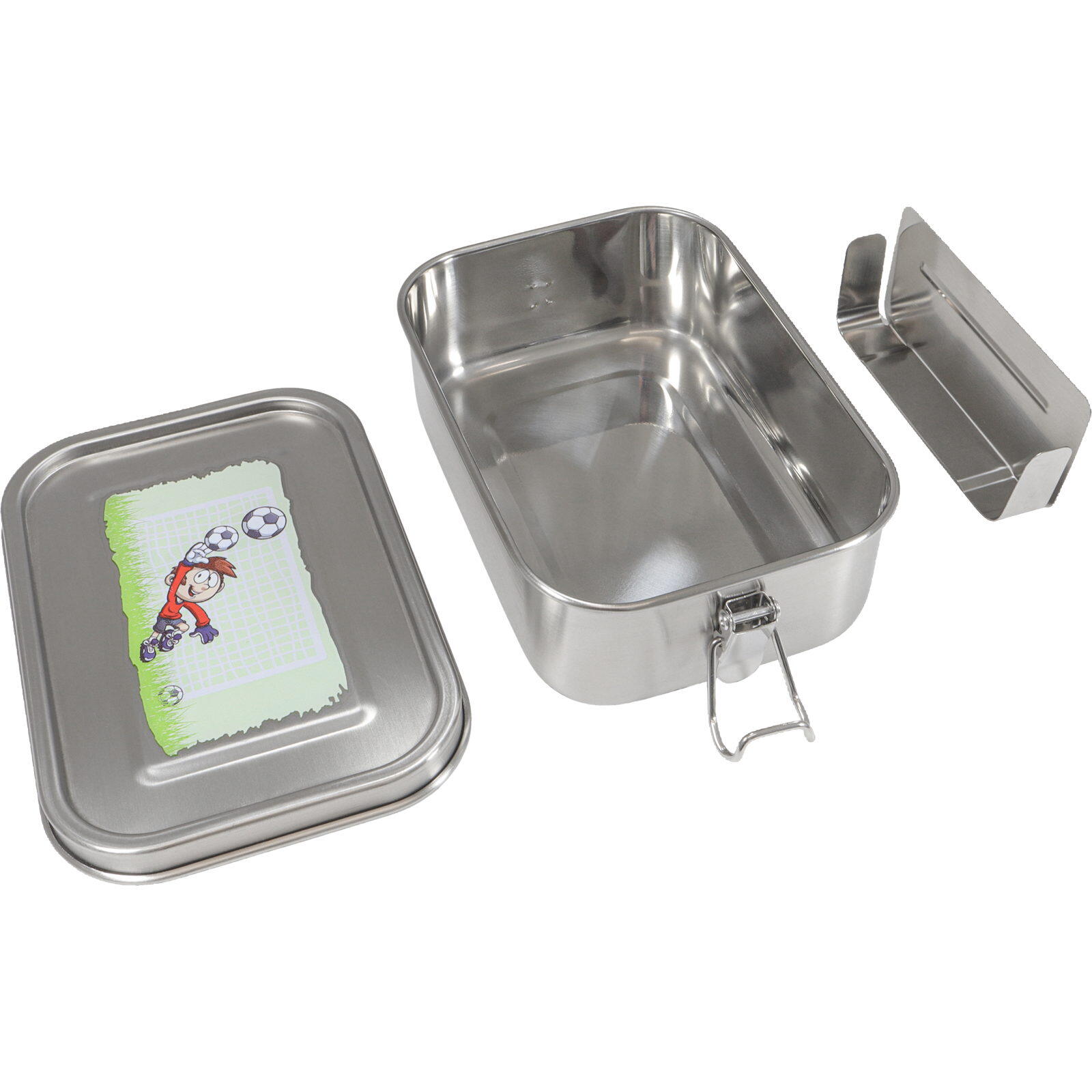 Edelstahl-Proviantdose Lunchbox Deluxe 0,8 L football 2/4
