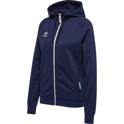 Katoenen zip-up hoodie voor dames hummel move grid