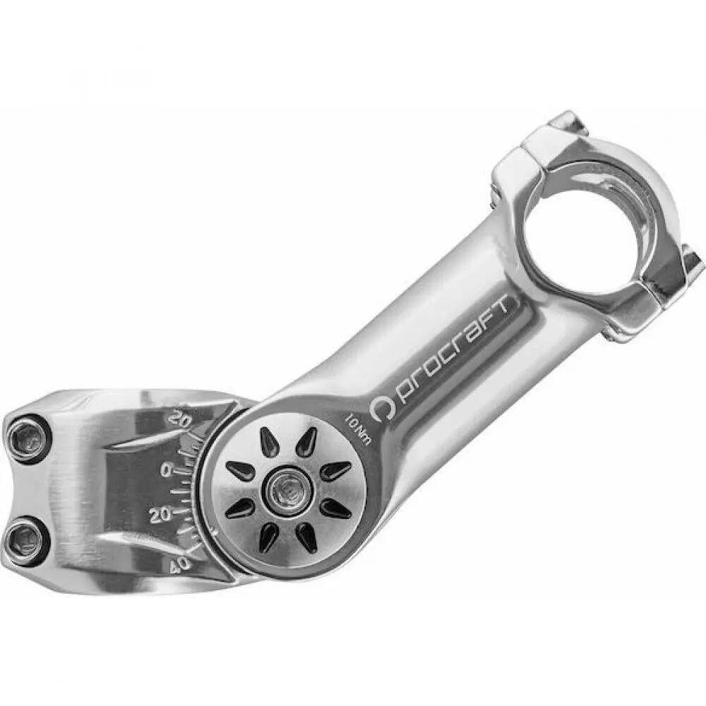 Procraft Potence Ahead réglable 25,4 mm 70°-130° / 125 mm Argent - ergonomi... 3/3