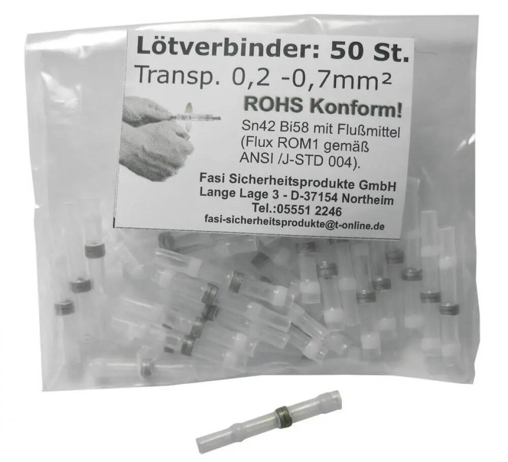 Soldeerverbinder voor lichtkabel transparant polyzak à 50 stuks 0,2–0,7 mm 3/3