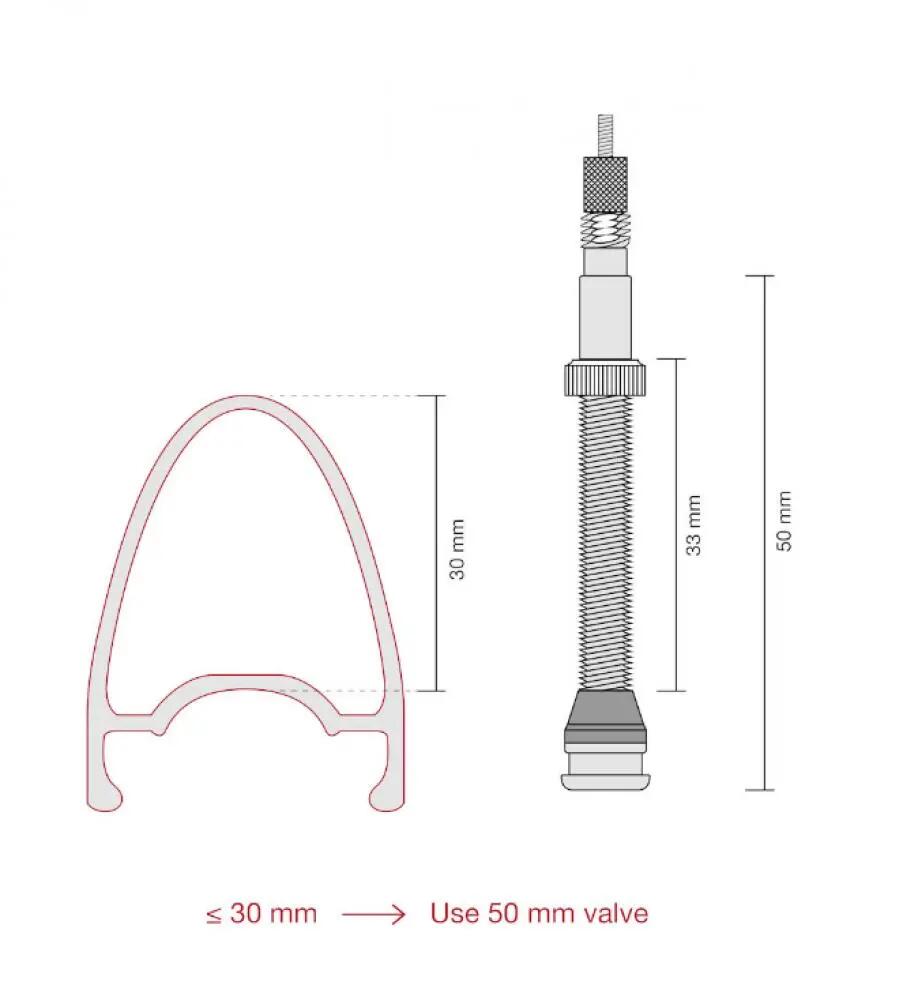 Procraft Tubeless-Ventile 50 mm Lila - 7071 Aluminium mit austauschbarer Gumm... 3/3
