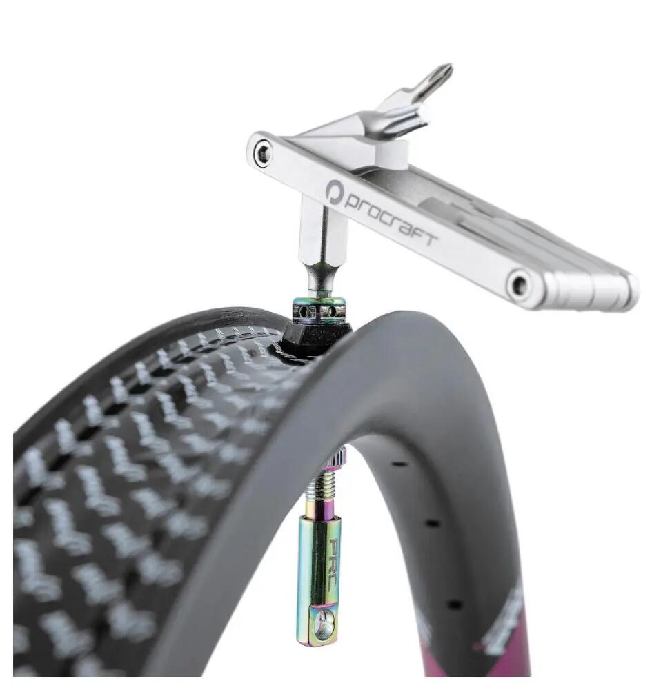 Procraft Tubeless-Ventile 50 mm Lila - 7071 Aluminium mit austauschbarer Gumm... 2/3
