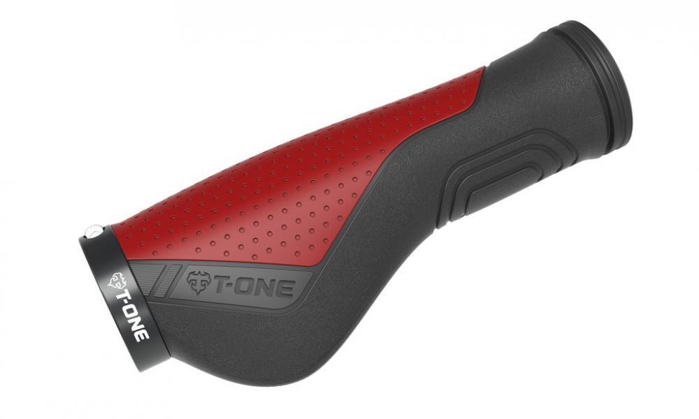 T-One Griffe Ripple Ergo schwarz/rot 130mm 1x Schraubensicherung 2/3