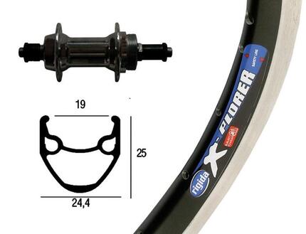 Bike-Parts roue arrière 26x1,75 pouces roue libre 6-7 vitesses noir 36-L...