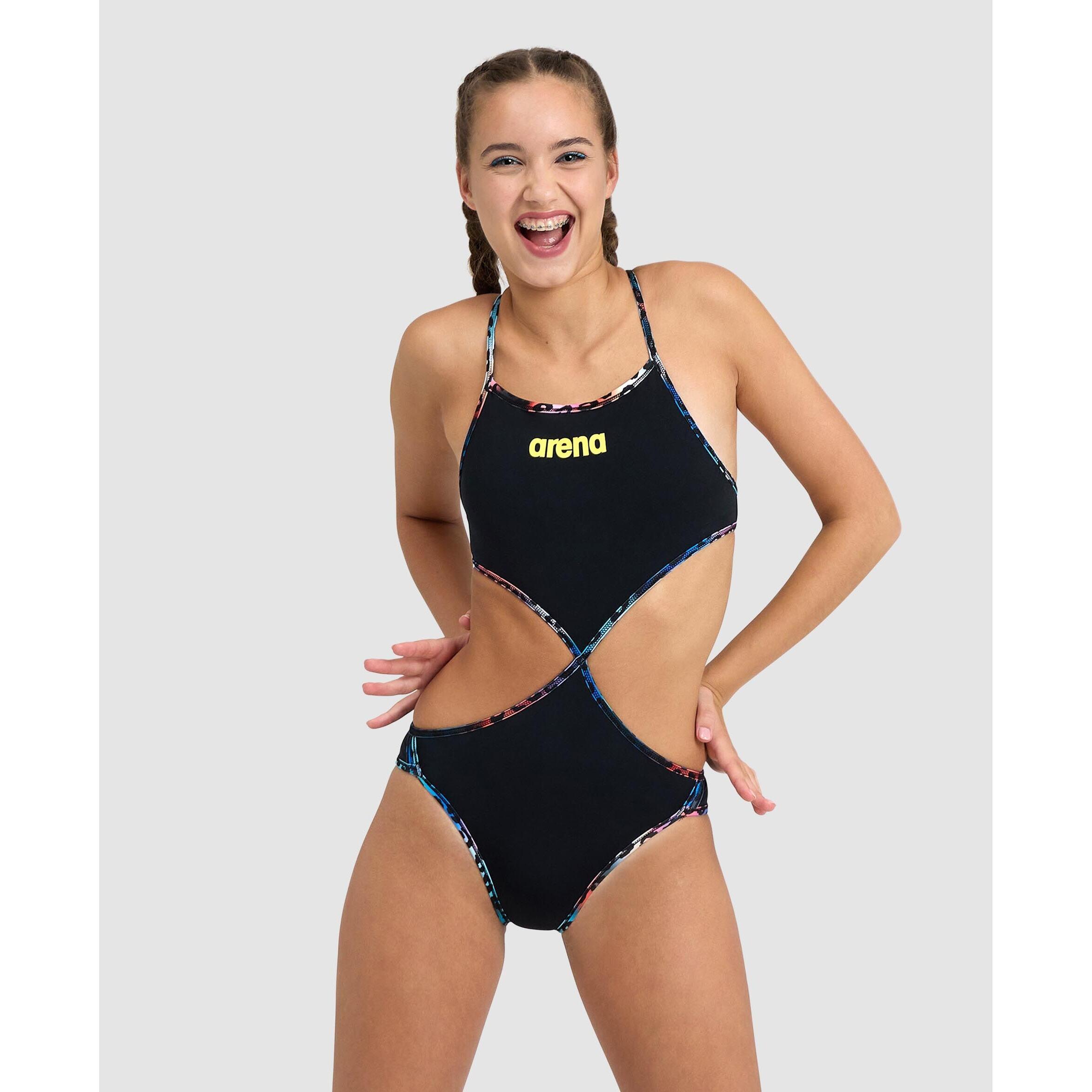 Vrtige Costume Intero Da Donna Halter Neck Nero Taglia L, Con Scollo A V E Coppe Rimovibili, Morbido Per Nuoto E Spiaggia