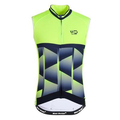 Maglia da ciclismo senza maniche da uomo CUBIC giallo/blu