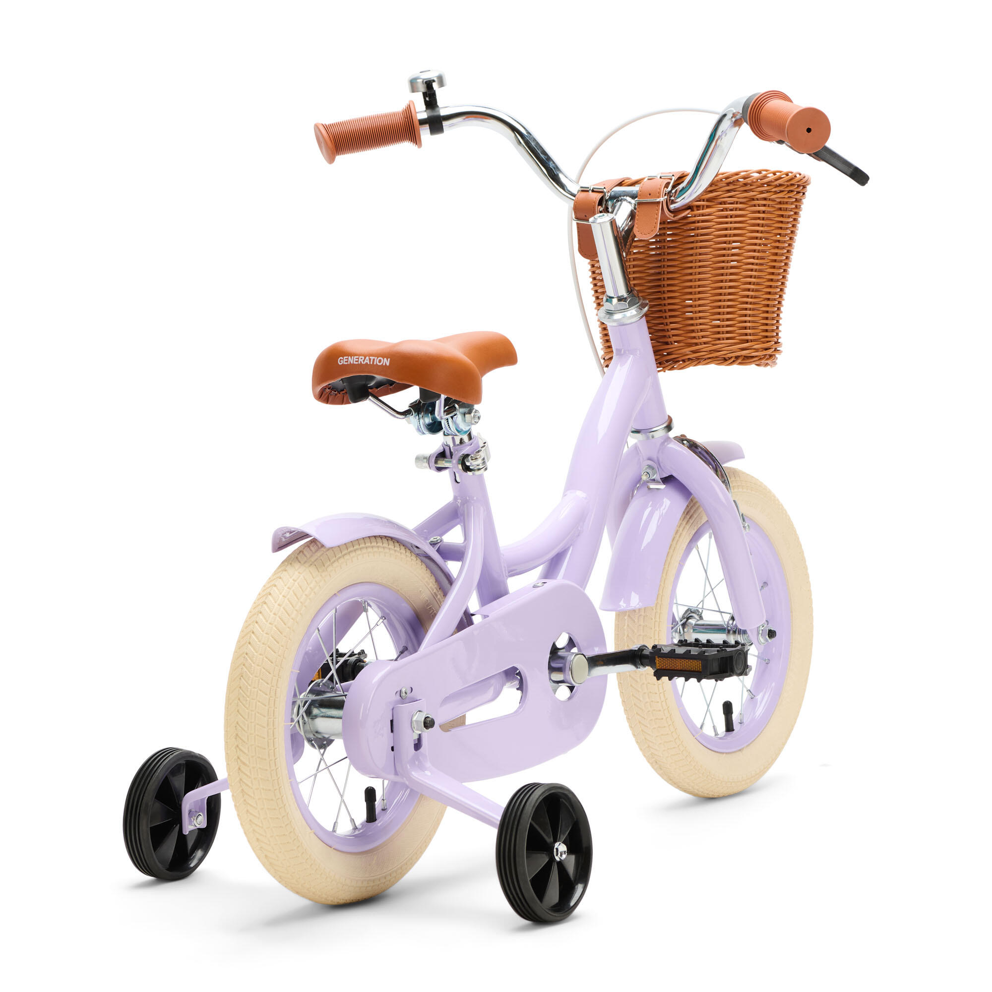 Generation Blanco 12 pulgadas Lila – Bicicleta infantil con cesta 3/4