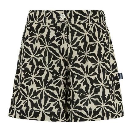 Short À Taille Élastiquée Motif/style Floral SABELLE Femme (Beige / Noir Floral)